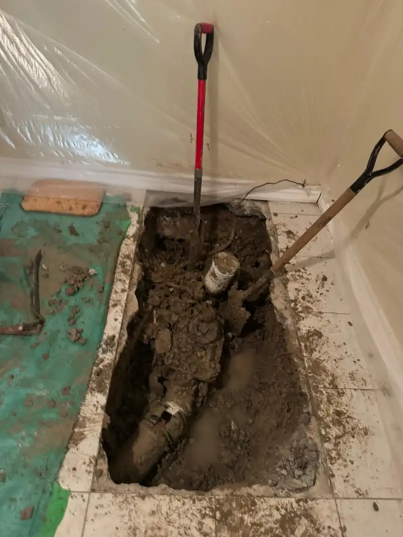 Backwater valve installation-before Backwater valve installation